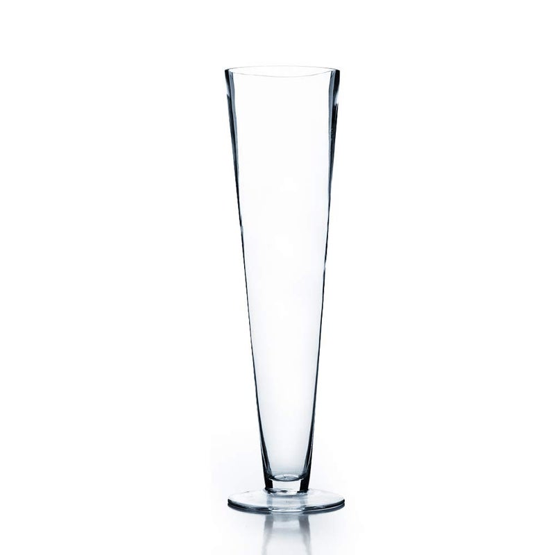 WGVI WGV Trumpet Glass Vase, Open 4", Height 16", (Multiple Sizes Choices) Clear Tall Pilsner Floral Planter Container Centerpiece, Wedding Event Home Decor, 1 Piece (VTV0416) - Image 1